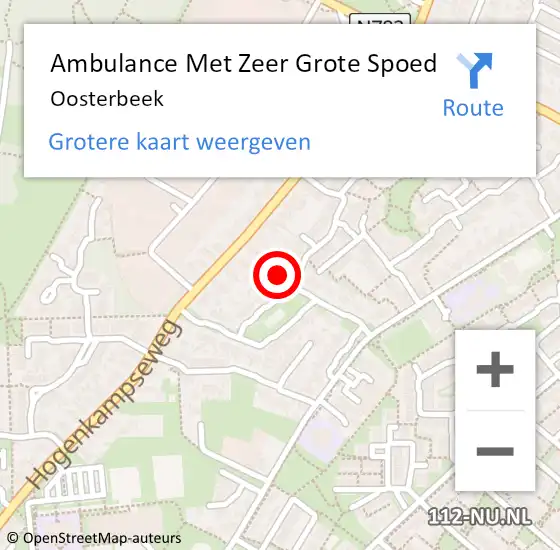 Locatie op kaart van de 112 melding: Ambulance Met Zeer Grote Spoed Naar Renkum op 16 april 2024 19:44