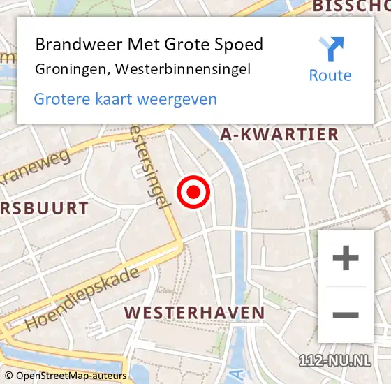 Locatie op kaart van de 112 melding: Brandweer Met Grote Spoed Naar Groningen, Westerbinnensingel op 16 april 2024 19:54