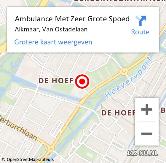 Locatie op kaart van de 112 melding: Ambulance Met Zeer Grote Spoed Naar Alkmaar, Van Ostadelaan op 16 april 2024 20:04