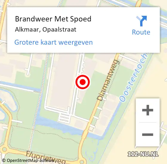 Locatie op kaart van de 112 melding: Brandweer Met Spoed Naar Alkmaar, Opaalstraat op 16 april 2024 20:34