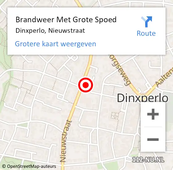 Locatie op kaart van de 112 melding: Brandweer Met Grote Spoed Naar Dinxperlo, Nieuwstraat op 16 april 2024 20:54