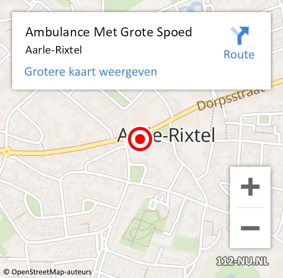 Locatie op kaart van de 112 melding: Ambulance Met Grote Spoed Naar Aarle-Rixtel op 16 april 2024 21:04