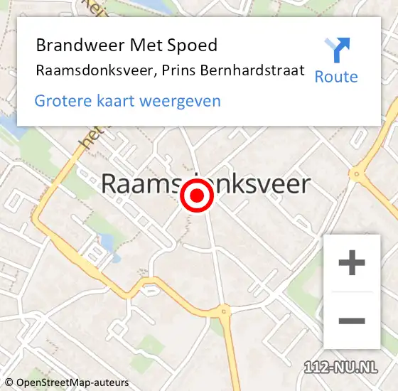 Locatie op kaart van de 112 melding: Brandweer Met Spoed Naar Raamsdonksveer, Prins Bernhardstraat op 16 april 2024 21:11