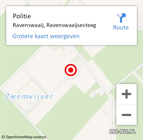 Locatie op kaart van de 112 melding: Politie Ravenswaaij, Ravenswaaijsesteeg op 16 april 2024 21:14