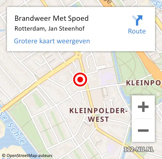 Locatie op kaart van de 112 melding: Brandweer Met Spoed Naar Rotterdam, Jan Steenhof op 16 april 2024 21:34