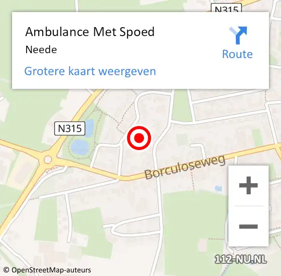Locatie op kaart van de 112 melding: Ambulance Met Spoed Naar Neede op 16 april 2024 22:34
