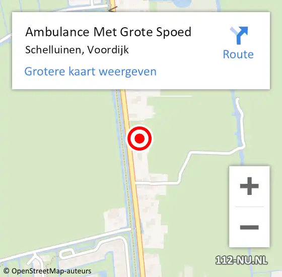 Locatie op kaart van de 112 melding: Ambulance Met Grote Spoed Naar Schelluinen, Voordijk op 16 april 2024 22:38