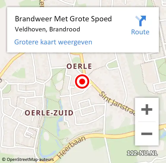 Locatie op kaart van de 112 melding: Brandweer Met Grote Spoed Naar Veldhoven, Brandrood op 17 april 2024 04:06