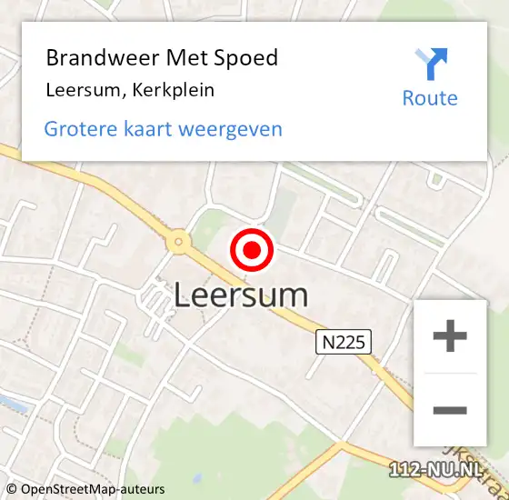Locatie op kaart van de 112 melding: Brandweer Met Spoed Naar Leersum, Kerkplein op 17 april 2024 05:11