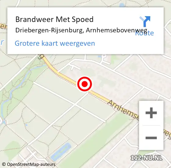 Locatie op kaart van de 112 melding: Brandweer Met Spoed Naar Driebergen-Rijsenburg, Arnhemsebovenweg op 17 april 2024 05:26