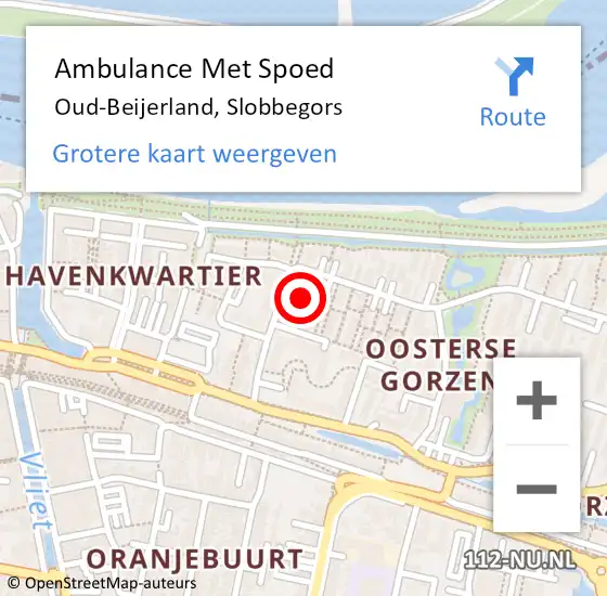 Locatie op kaart van de 112 melding: Ambulance Met Spoed Naar Oud-Beijerland, Slobbegors op 17 april 2024 06:52