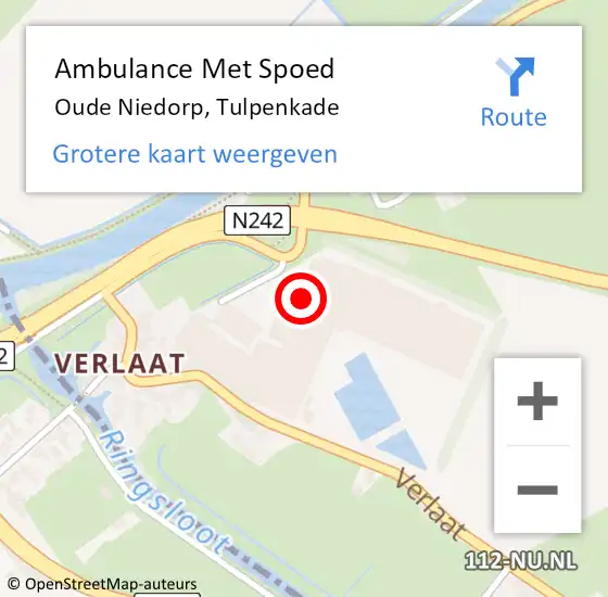 Locatie op kaart van de 112 melding: Ambulance Met Spoed Naar Oude Niedorp, Tulpenkade op 17 april 2024 07:24