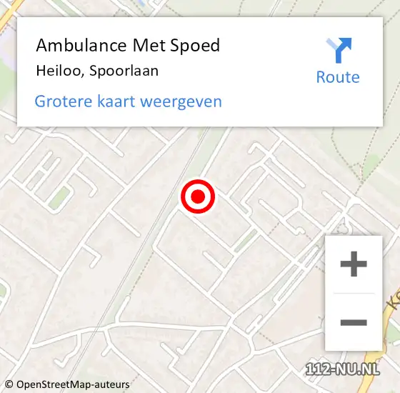 Locatie op kaart van de 112 melding: Ambulance Met Spoed Naar Heiloo, Spoorlaan op 17 april 2024 07:47