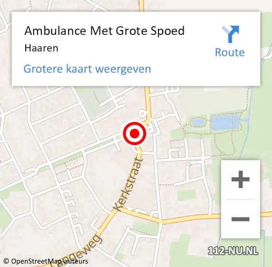 Locatie op kaart van de 112 melding: Ambulance Met Grote Spoed Naar Haaren op 17 april 2024 07:55