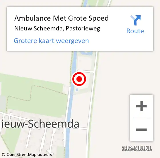 Locatie op kaart van de 112 melding: Ambulance Met Grote Spoed Naar Nieuw Scheemda, Pastorieweg op 17 april 2024 08:25