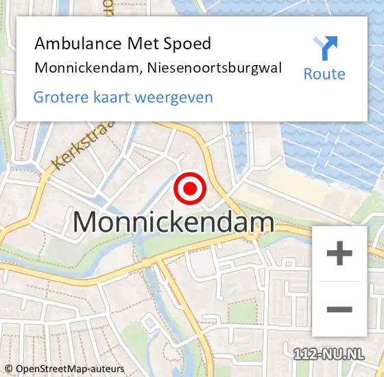 Locatie op kaart van de 112 melding: Ambulance Met Spoed Naar Monnickendam, Niesenoortsburgwal op 17 april 2024 08:28