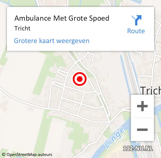 Locatie op kaart van de 112 melding: Ambulance Met Grote Spoed Naar Tricht op 17 april 2024 08:34