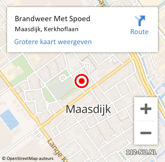 Locatie op kaart van de 112 melding: Brandweer Met Spoed Naar Maasdijk, Kerkhoflaan op 17 april 2024 08:43