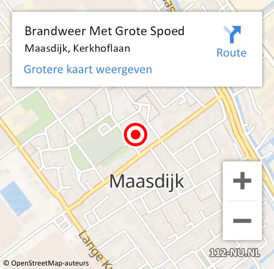 Locatie op kaart van de 112 melding: Brandweer Met Grote Spoed Naar Maasdijk, Kerkhoflaan op 17 april 2024 08:46