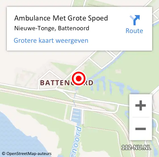 Locatie op kaart van de 112 melding: Ambulance Met Grote Spoed Naar Nieuwe-Tonge, Battenoord op 17 april 2024 09:07
