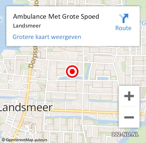 Locatie op kaart van de 112 melding: Ambulance Met Grote Spoed Naar Landsmeer op 17 april 2024 10:04