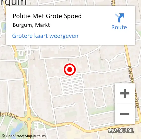 Locatie op kaart van de 112 melding: Politie Met Grote Spoed Naar Burgum, Markt op 17 april 2024 10:41