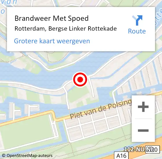 Locatie op kaart van de 112 melding: Brandweer Met Spoed Naar Rotterdam, Bergse Linker Rottekade op 17 april 2024 12:19