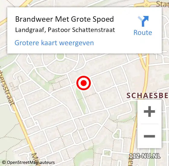 Locatie op kaart van de 112 melding: Brandweer Met Grote Spoed Naar Landgraaf, Pastoor Schattenstraat op 17 april 2024 12:25