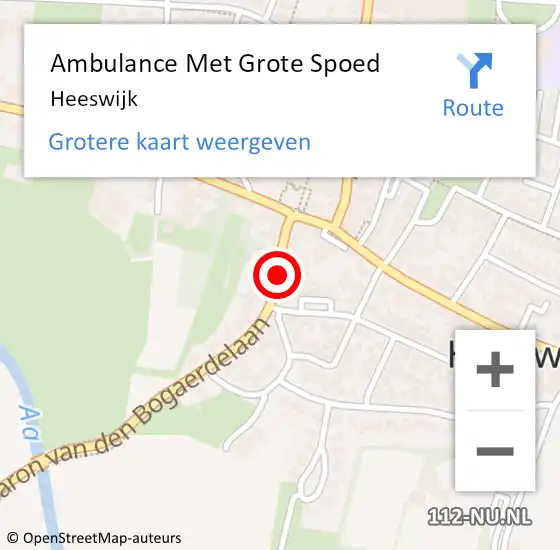 Locatie op kaart van de 112 melding: Ambulance Met Grote Spoed Naar Heeswijk op 17 april 2024 12:42