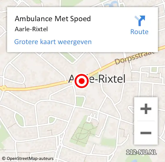 Locatie op kaart van de 112 melding: Ambulance Met Spoed Naar Aarle-Rixtel op 17 april 2024 12:52