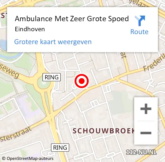 Locatie op kaart van de 112 melding: Ambulance Met Zeer Grote Spoed Naar Eindhoven op 17 april 2024 12:54