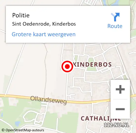 Locatie op kaart van de 112 melding: Politie Sint Oedenrode, Kinderbos op 17 april 2024 13:05