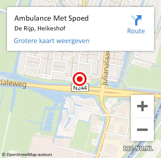 Locatie op kaart van de 112 melding: Ambulance Met Spoed Naar De Rijp, Heikeshof op 17 april 2024 13:18