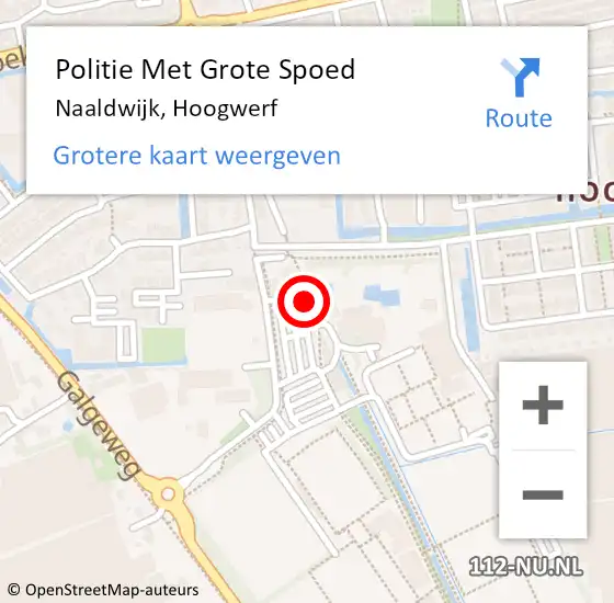 Locatie op kaart van de 112 melding: Politie Met Grote Spoed Naar Naaldwijk, Hoogwerf op 17 april 2024 13:29
