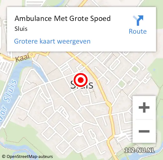 Locatie op kaart van de 112 melding: Ambulance Met Grote Spoed Naar Sluis op 17 april 2024 13:35