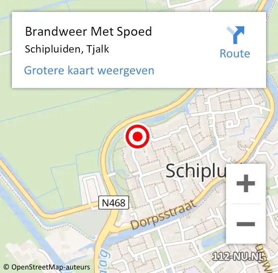 Locatie op kaart van de 112 melding: Brandweer Met Spoed Naar Schipluiden, Tjalk op 17 april 2024 13:42