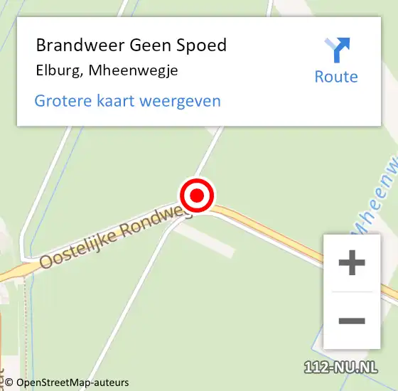 Locatie op kaart van de 112 melding: Brandweer Geen Spoed Naar Elburg, Mheenwegje op 17 april 2024 14:34