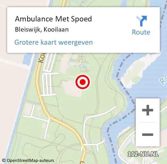Locatie op kaart van de 112 melding: Ambulance Met Spoed Naar Bleiswijk, Kooilaan op 17 april 2024 14:38