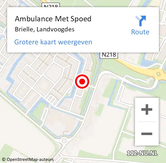 Locatie op kaart van de 112 melding: Ambulance Met Spoed Naar Brielle, Landvoogdes op 17 april 2024 14:40
