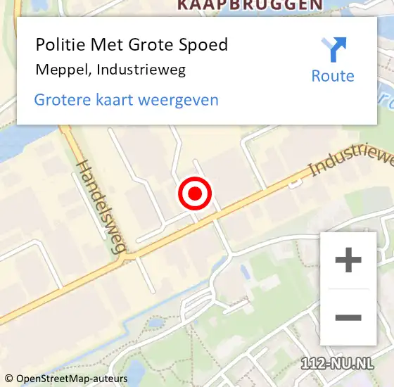 Locatie op kaart van de 112 melding: Politie Met Grote Spoed Naar Meppel, Industrieweg op 17 april 2024 14:54