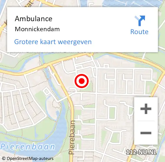 Locatie op kaart van de 112 melding: Ambulance Monnickendam op 17 april 2024 15:14