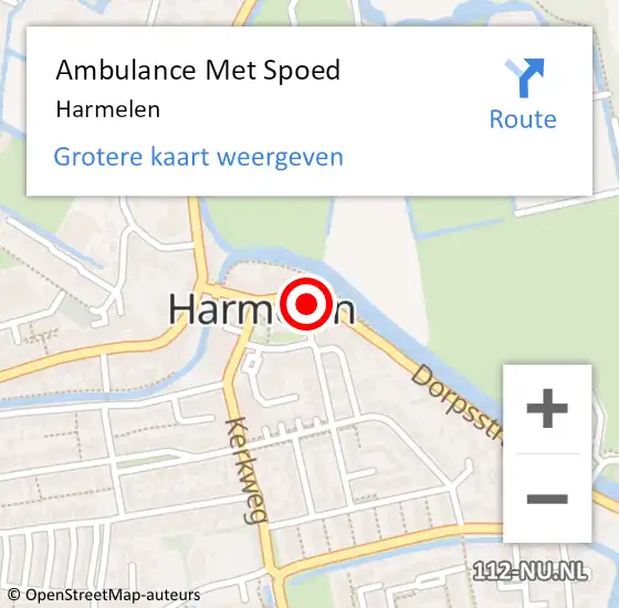 Locatie op kaart van de 112 melding: Ambulance Met Spoed Naar Harmelen op 17 april 2024 15:28