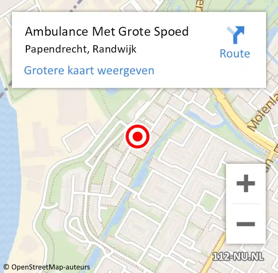 Locatie op kaart van de 112 melding: Ambulance Met Grote Spoed Naar Papendrecht, Randwijk op 17 april 2024 16:20