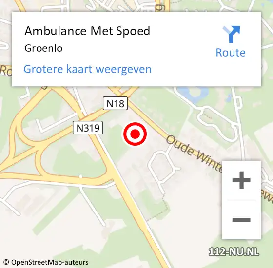 Locatie op kaart van de 112 melding: Ambulance Met Spoed Naar Groenlo op 17 april 2024 16:35
