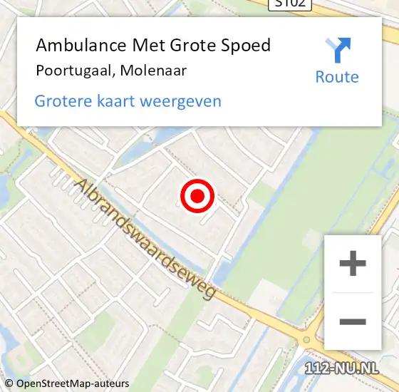 Locatie op kaart van de 112 melding: Ambulance Met Grote Spoed Naar Poortugaal, Molenaar op 17 april 2024 16:40