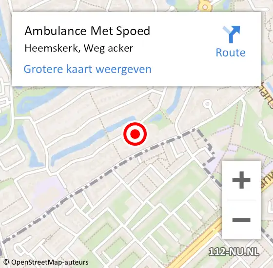 Locatie op kaart van de 112 melding: Ambulance Met Spoed Naar Heemskerk, Weg acker op 17 april 2024 16:43