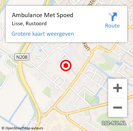 Locatie op kaart van de 112 melding: Ambulance Met Spoed Naar Lisse, Rustoord op 17 april 2024 16:56