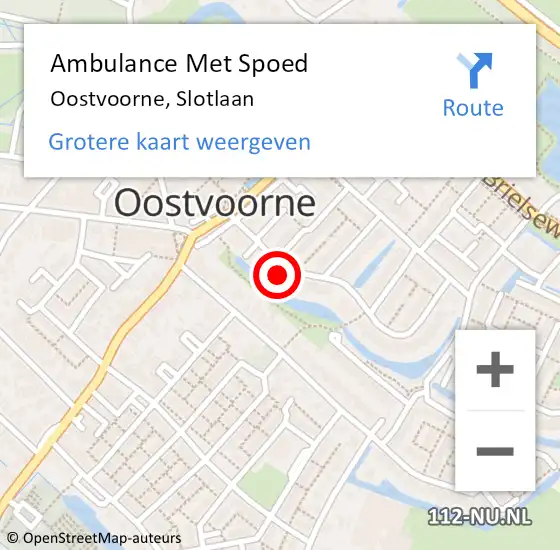 Locatie op kaart van de 112 melding: Ambulance Met Spoed Naar Oostvoorne, Slotlaan op 17 april 2024 16:56