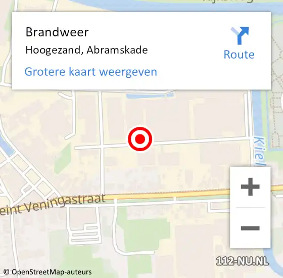 Locatie op kaart van de 112 melding: Brandweer Hoogezand, Abramskade op 17 april 2024 17:01