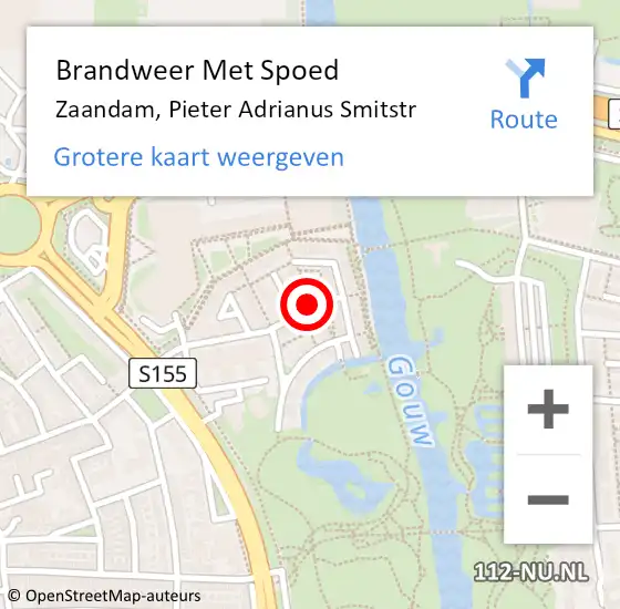 Locatie op kaart van de 112 melding: Brandweer Met Spoed Naar Zaandam, Pieter Adrianus Smitstr op 17 april 2024 17:04